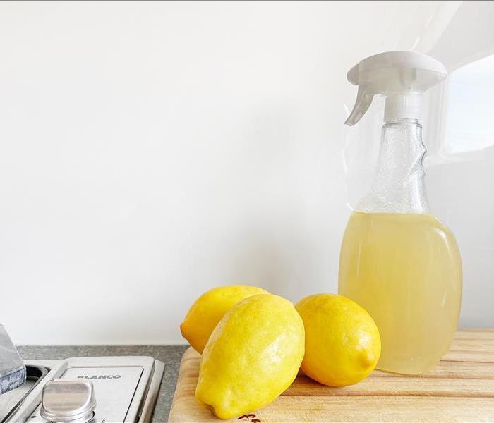 spray bottle with lemons